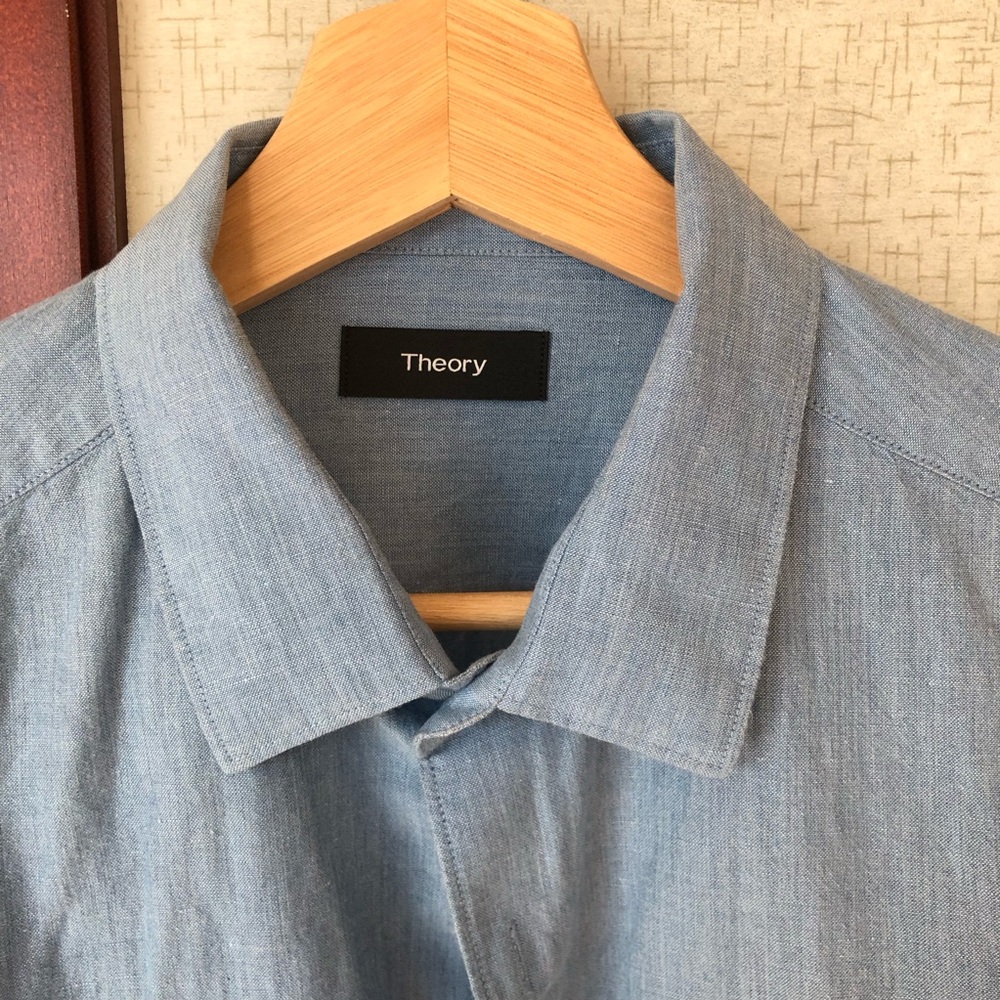 Theory Men's Light Blue Casual Shirt